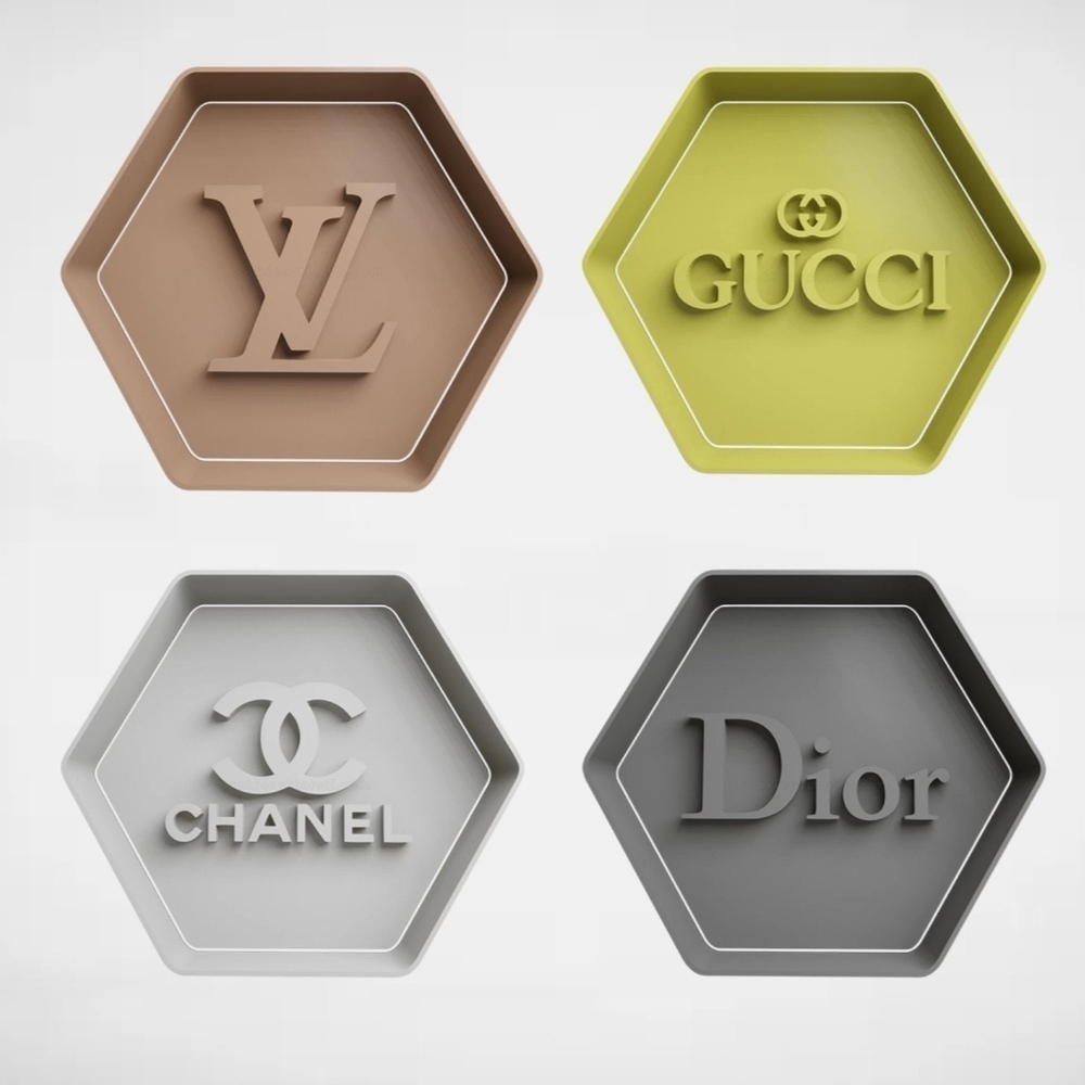 Designer Hexagonal Trays Set
